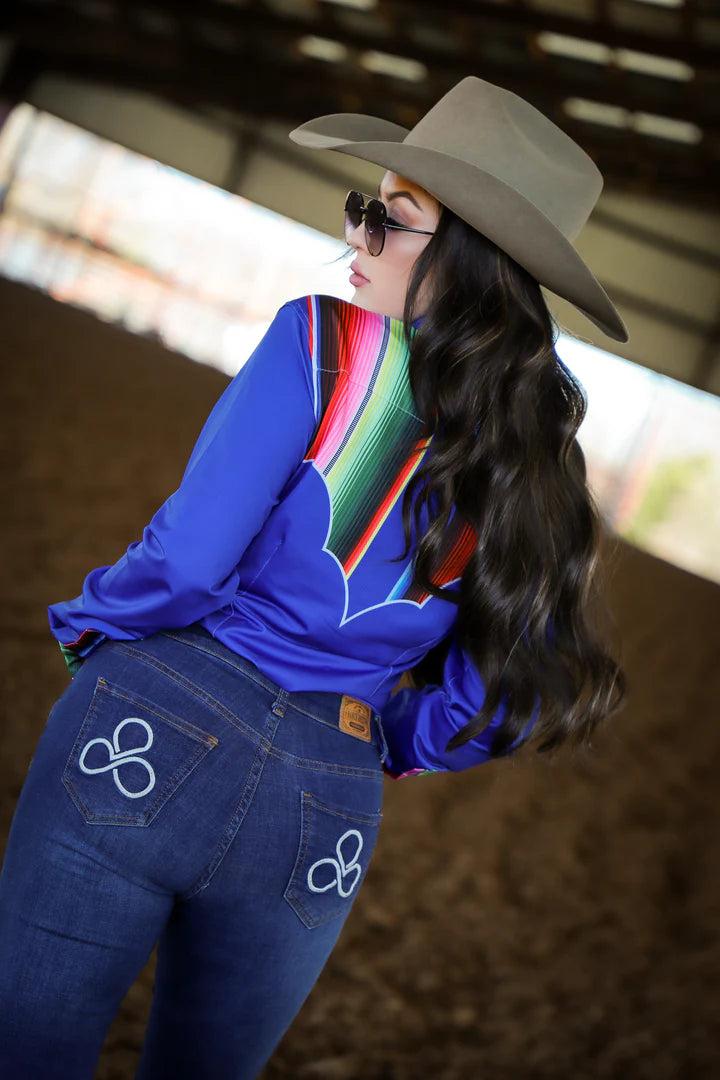 Ranch Dress'n Blue Serape Performance Shirt